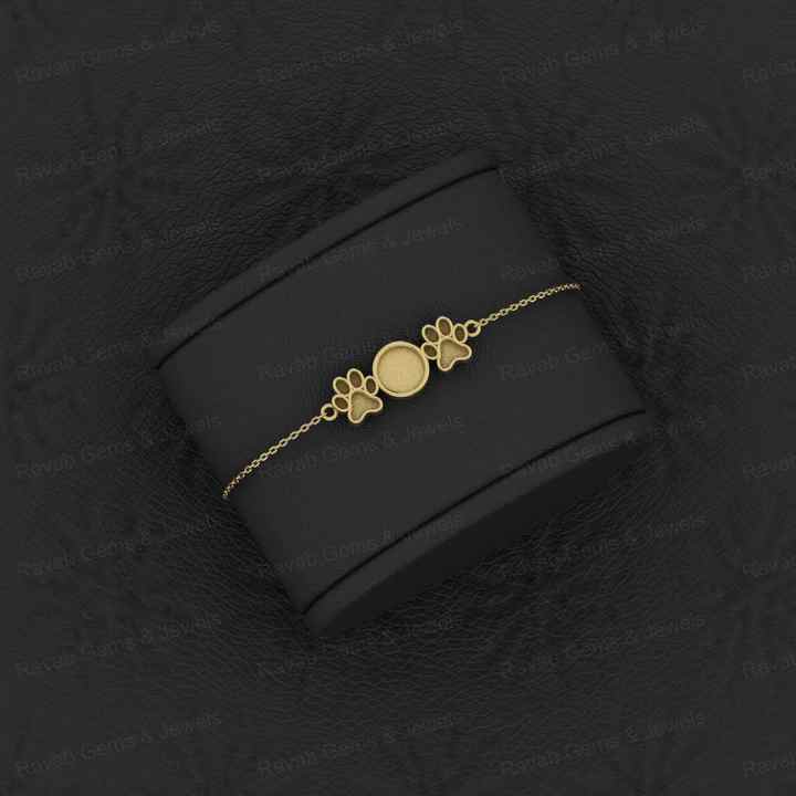 Solid 925 Sterling Silver Dog Paw Round Charm Bracelet Quality 18K Gold Plated Ashes Resin Work Breastmilk Keepsake Fine Jewelry