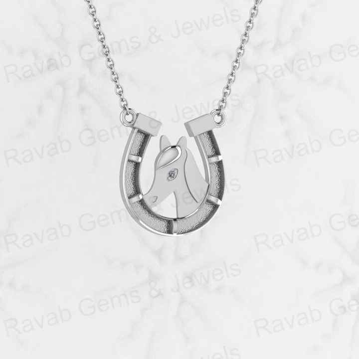 Solid 925 Sterling Silver 20mm Horse Face Horseshoe Semi Mounting Charm Pendant Blank Setting Resin Ashes Work Necklace Jewelry