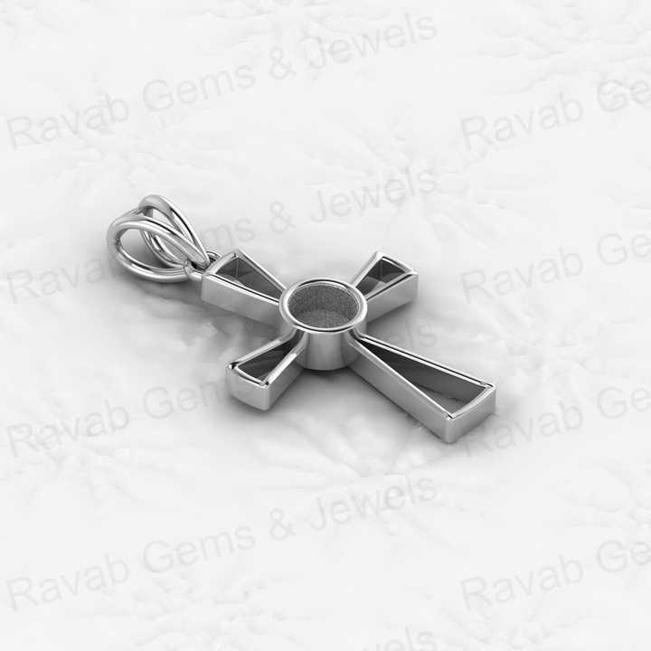 Genuine 925 Sterling Silver 24x18mm Christ Cross Semi Mounting Blank Setting Charm Pendant for Jewelry Findings & Components