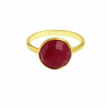 Wholesale 925 Sterling Silver Statement Ring Trendy Unisex 18K Gold Rhodium Handmade Gemstone Ruby Fashionable Jewelry