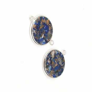 12mm Natural Lapis Lazuli Coin Pendant Gold Copper Silver DIY Jewelry Making Connector Fine Pendants Charms Earrings Bracelets