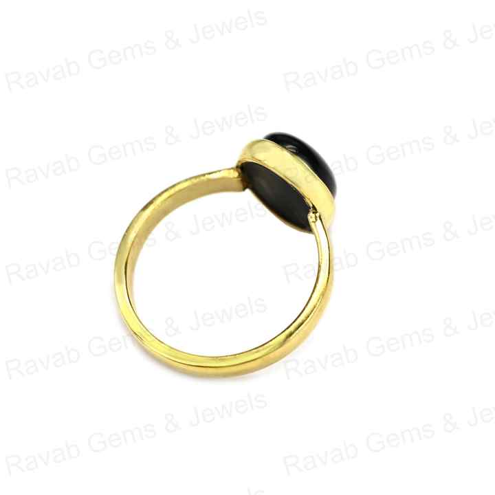 Best Quality Solid 925 Sterling Silver Natural Black Onyx Oval Smooth Cut 12x16mm Bezel Setting 18k Gold Filled Ring for Women