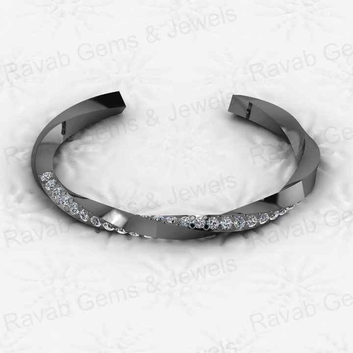 New Arrival Solid 925 Sterling Silver 18k Gold Plated Designer Twisted Band Concave Rhombus CZ Bracelet for Women Jewelry