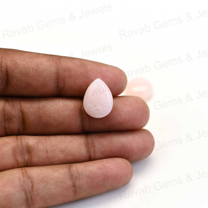Top Rare Quality 12x16mm Natural Rose Quartz Pear Shape Cabochon Hand Polish Gemstone for Making 14k Gold Handmade Jewelry