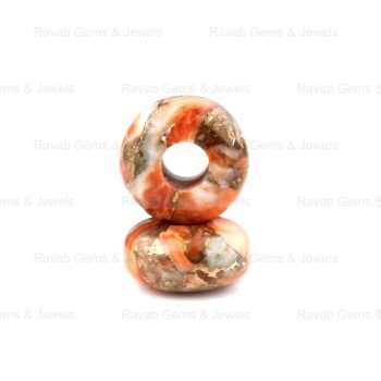 14x8mm Smooth Rondelle Big Hole Natural Sponge Coral Copper Briolette Quarts Gemstone Beads Loose Jewelry Making Wholesale Price