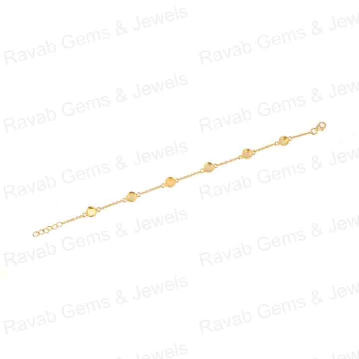 Handmade 925 Silver 18K Gold Plated 5mm Collet Base Breast Milk DIY Ashe Keepsake Bracelet with Zircon Stone Setting Jewelry