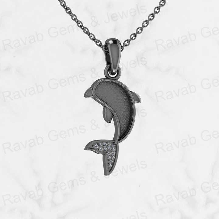 Top Quality 925 Sterling Silver 28x12mm Friendly Dolphin Fish Semi Mount CZ Charm Pendant for Resin Jewelry Findings Components