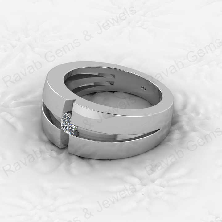 Christmas Sale Solid 925 Sterling Silver CZ Moissanite Round Brilliant Cut Solitaire Wedding Band Fine Gemstone Jewelry