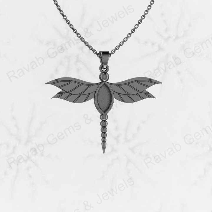 Genuine 925 Sterling Silver 40x28mm Butterfly Semi Mount Blank Setting Good Ashes Resin Work Jewelry Findings Components