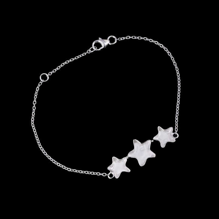 High Quality Handmade Genuine 925 Silver Empty Star Blank Bracelet Jewelry Findings Ashes & Resin Work Keepsake Breast Milk DIY