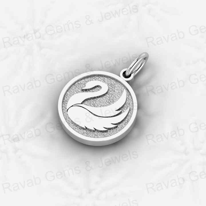 New Arrival 925 Sterling Silver 15mm Circle Swan Semi Mount Charm Pendant Setting for Resin & Ashes Keepsake Jewelry Findings