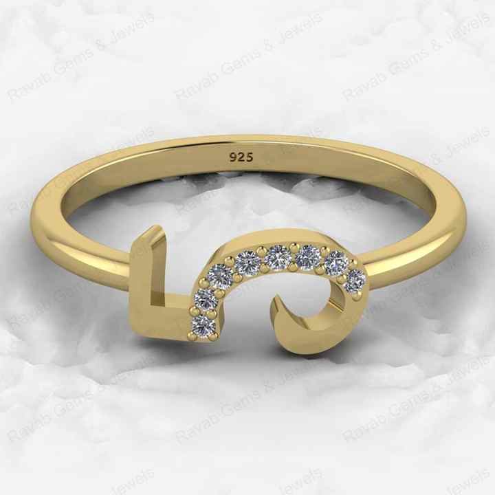 Best Selling Genuine 925 Silver Gold Vermeil CZ Initial 5 Lucky Number Eternity Band Personalized Women Ring Fine Jewelry
