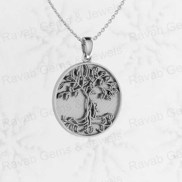 Genuine 925 Silver 25mm Circle Celtic Tree of Life Embossed Semi Mounting Charm Pendant Setting for Resin & Ashes Work Jewelry
