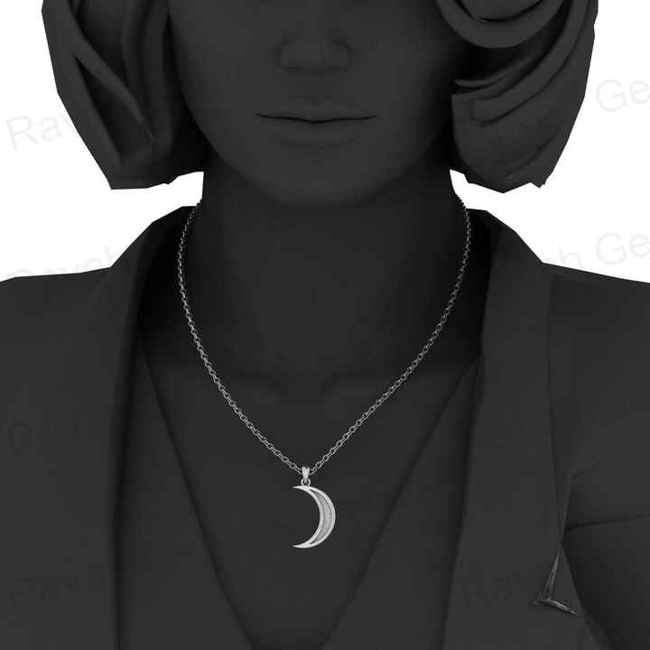 Solid 925 Silver Crescent Moon Blank Bezel Charm Pendant Setting for Breast Milk Keepsake Jewelry Making Finding Components