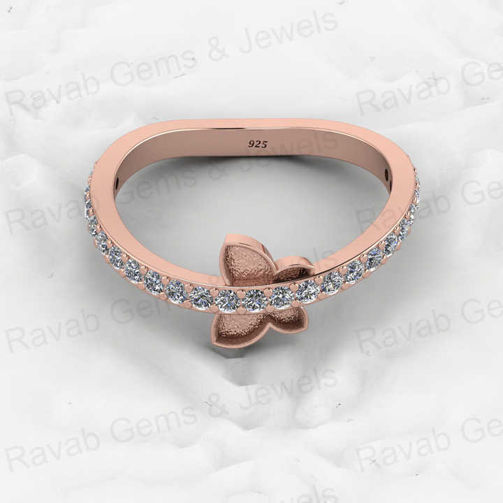 Solid 925 Sterling Silver Butterfly Semi Mount Blank Setting Mobius Strip Band Ring for Breastmilk & Keepsake Good for Resin