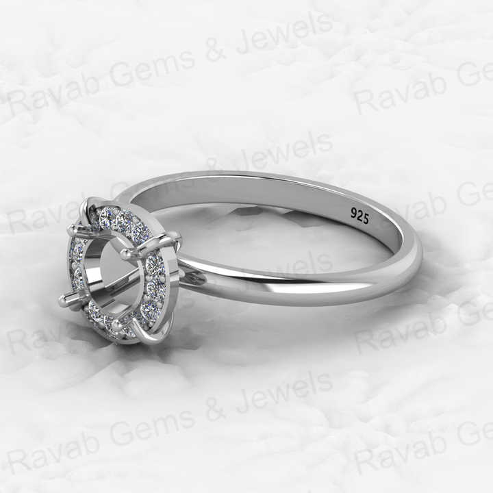 Genuine Solid 925 Sterling Silver Aire Solitaire Semi Mount Blank Setting Ring Good for Ashes & Resin Work Breastmilk Jewelry