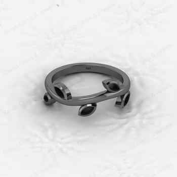 Genuine 925 Silver Marquise Leaf Design Semi Mount Ring 2x4mm Blank Setting for DIY Jewelry with Resin Ashes Work Good Keepsake
