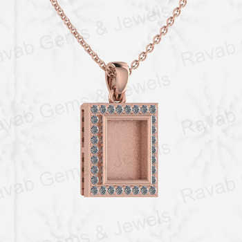 8x10mm Rectangle CZ Blank Bezel Setting High Quality 925 Solid Silver Pendant Charm Breastmilk DIY Keepsake Jewelry Findings