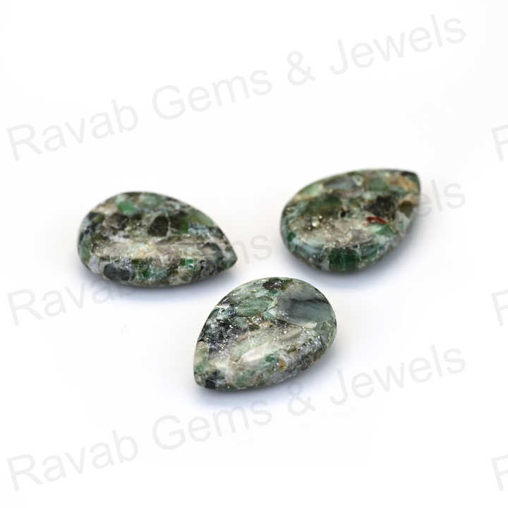 Hot Selling Top Quality 16X22mm Mohave Emerald Copper Pear Shaped Hand Polish Gemstone for Making 14k Gold Handmade Fine Jewelry