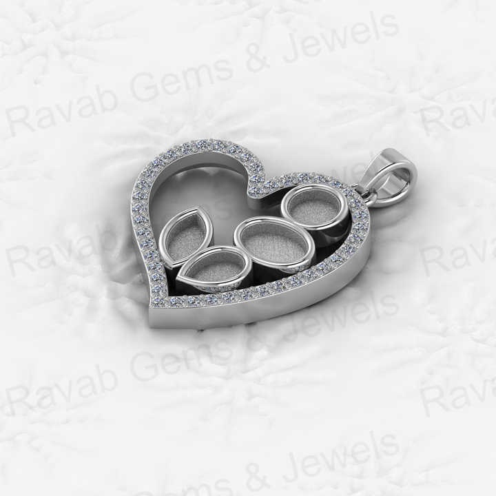 Genuine 925 Sterling Silver 23x25mm Hanging Heart Charm Semi Mount Blank Resin Ashes Work Necklace Jewelry Findings Components
