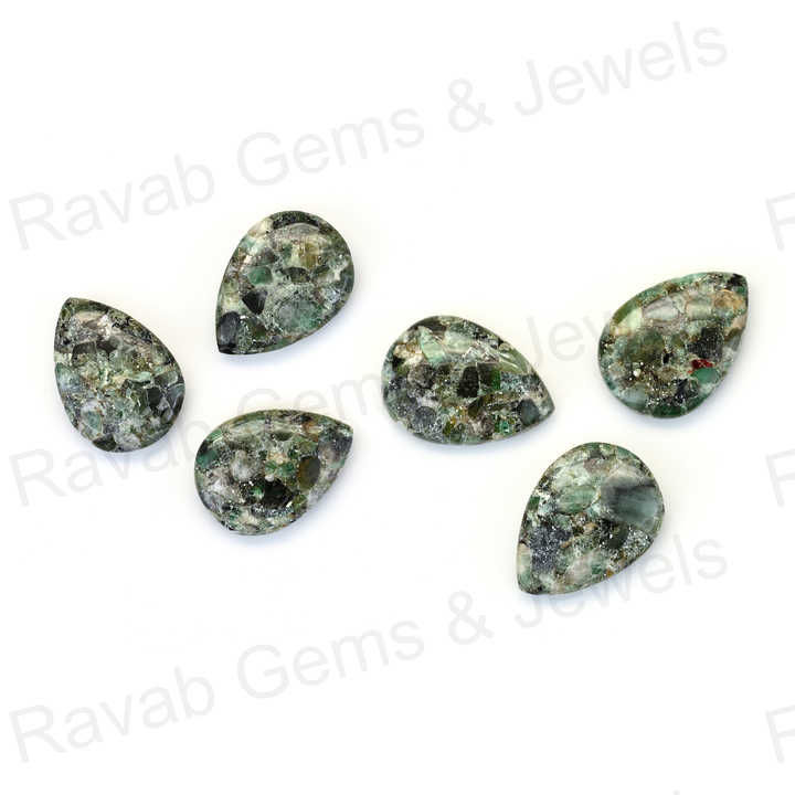Hot Selling Top Quality 16X22mm Mohave Emerald Copper Pear Shaped Hand Polish Gemstone for Making 14k Gold Handmade Fine Jewelry