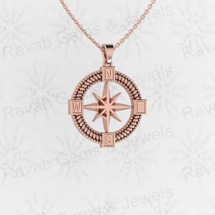Top Quality Genuine 925 Sterling Silver Directions Star Compass 25mm Circle Pendant for Boys & Fine Jewelry Pendants & Charms
