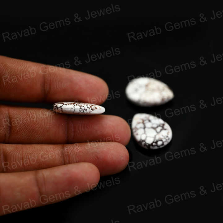 New Arrival 16x22mm Wild Horse Magnesite Jasper Pear Shape Cabochon Gemstone Hand Polish Loose Stone for Making Gold Jewelry