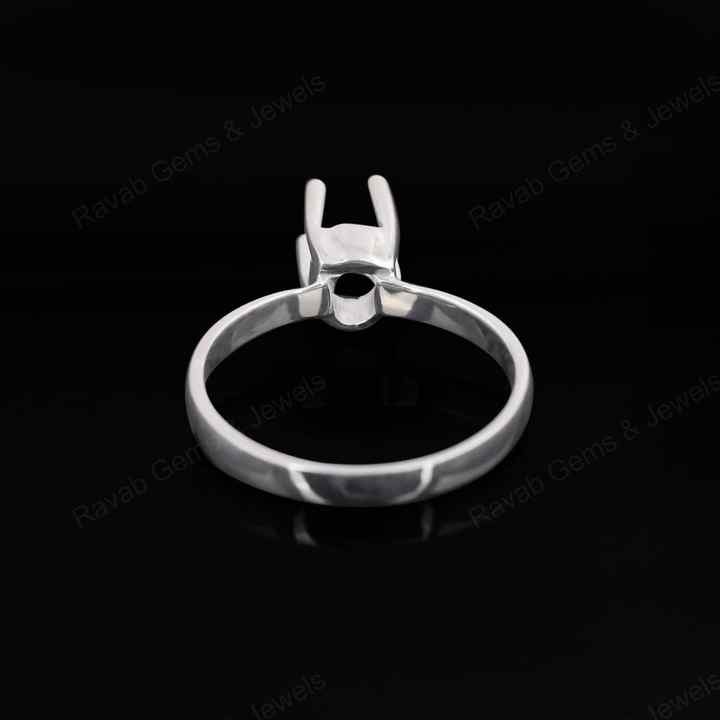 Superb Genuine 925 Sterling Silver 4 Prong Setting 4x8mm Oval Shape Semi-Mount Blank Setting Ring For Women Keepsake Jewelry