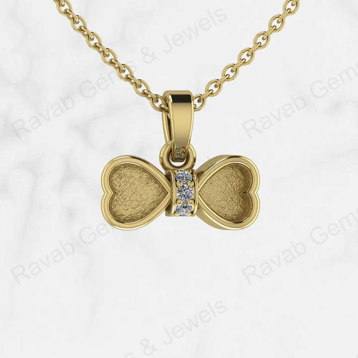 Top Quality Genuine 925 Silver Heart Bow With Zircon Semi Mount Blank Setting Charm Pendant for Ashes & Resin Keepsake Jewelry