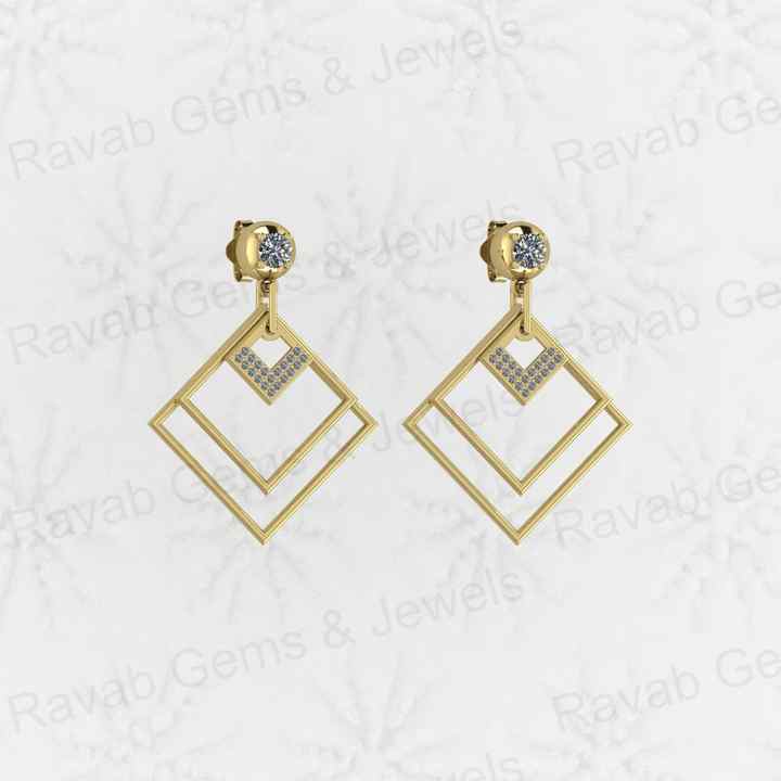 Best Quality Solid 925 Sterling Silver Geometric Pattern Drop Dangle Fine Earring for Women Engagement Handmade Fine Jewelry