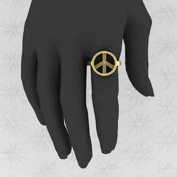 Genuine 925 Silver Peace Symbol Semi Mount Blank Setting Ring for DIY Zodiac Jewelry Resin Ashes Work Keepsake Suppliers