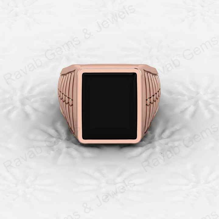 Best Selling Solid 925 Sterling Silver Smooth Black Onyx Rectangle Shape Signet Ring for Man Customized Handmade Fine Jewelry