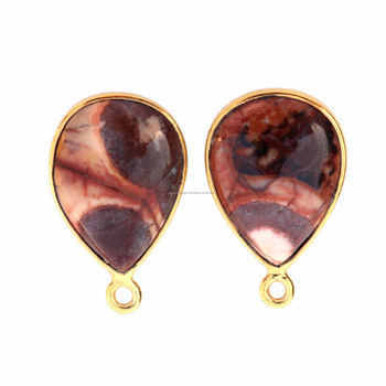 Top Quality 12x16mm Bird Eye Smooth Briolette Gemstone Bezel Fine Sterling Silver Pear Shape Pendant Necklace With Good Quality