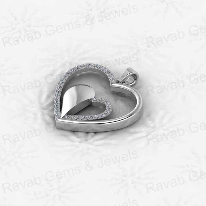 Best Selling 925 Silver 25mm Dainty Double Love Heart Shaped CZ Pendant Minimalist Women's Layering Chain Necklace Fine Jewelry
