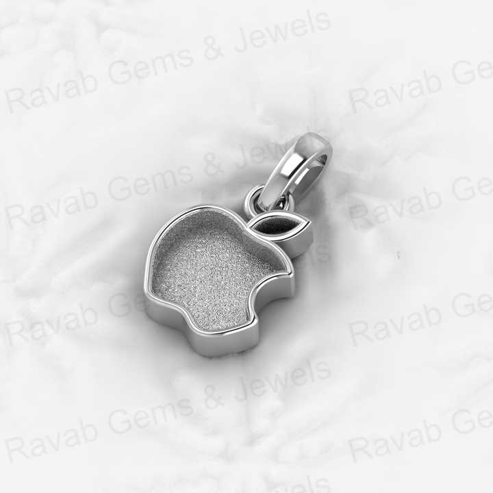 Top Quality 925 Sterling Silver 16x9mm Apple Brand Logo Semi Mounting Charm Pendant Bezel Setting for Resin Ashes Work Jewelry