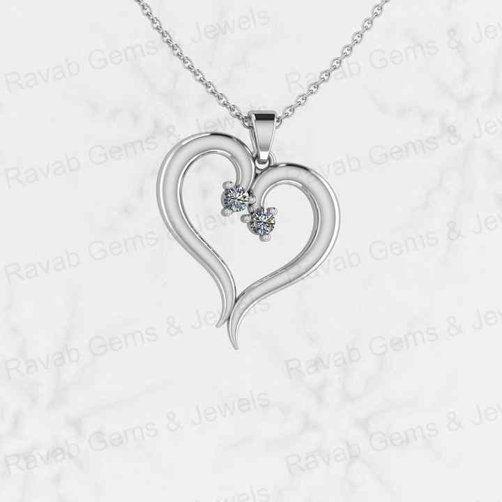 Best Quality Solid 925 Sterling Silver Heart Design CZ Prong Setting Pendant for Women Christmas Sale Best Gift Necklace Pendant