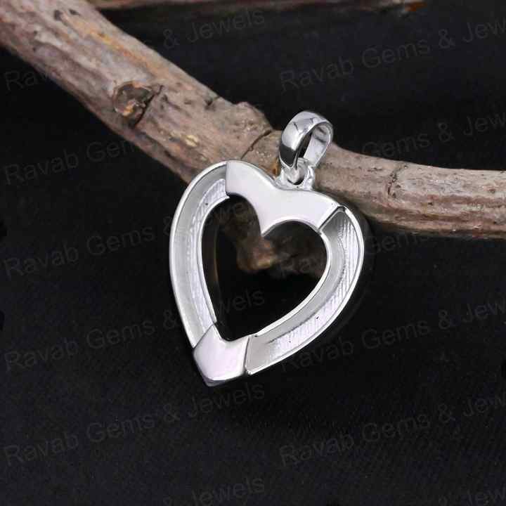 Top Quality 925 Silver 20mm Heart Blank Bezel Horse Hair Pendant Empty Setting Resin Ashes Keepsake Memorial Jewelry Components