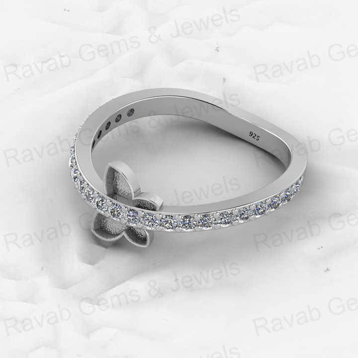 Solid 925 Sterling Silver Butterfly Semi Mount Blank Setting Mobius Strip Band Ring for Breastmilk & Keepsake Good for Resin
