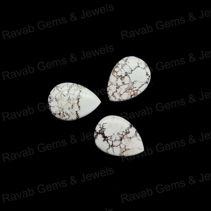 New Arrival 16x22mm Wild Horse Magnesite Jasper Pear Shape Cabochon Gemstone Hand Polish Loose Stone for Making Gold Jewelry