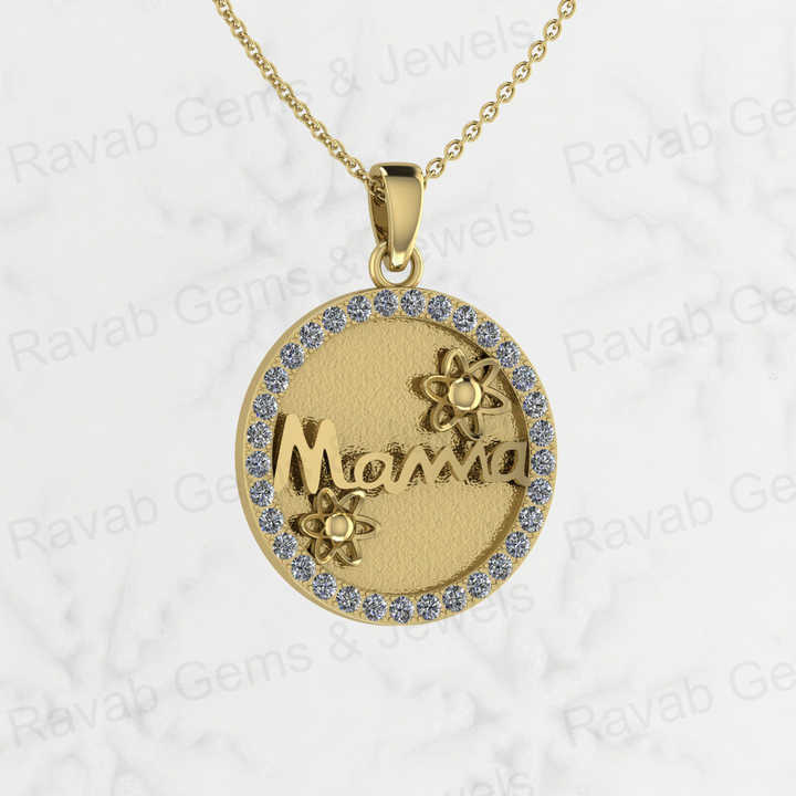 Genuine 925 Silver 25mm Circle Mother Love Initial Letter Semi Mounting Charm Pendant for Resin & Ashes Breastmilk CZ Jewelry