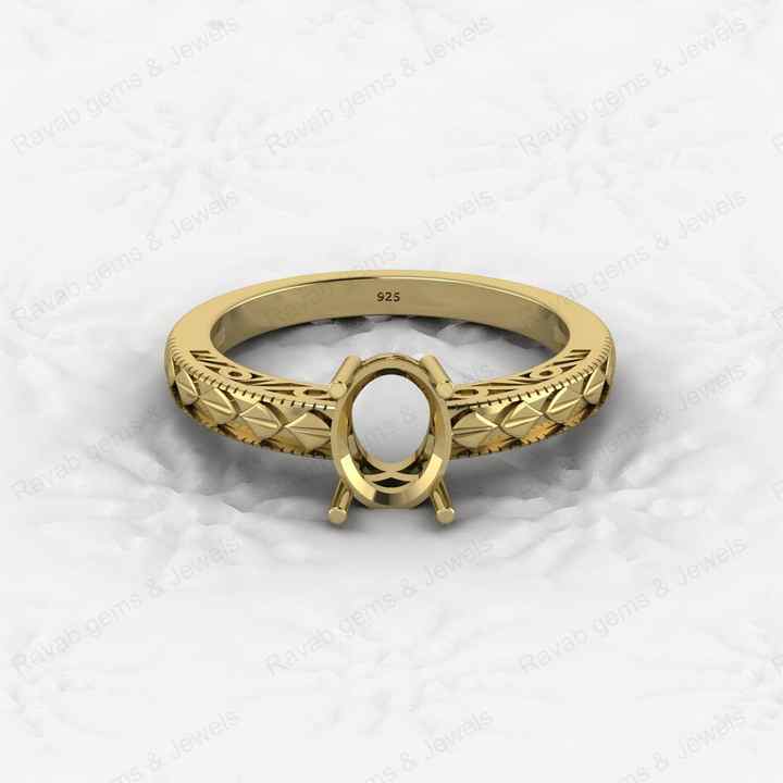 High Quality 925 Silver 6x8mm Oval Shape Semi Mount Blank Setting Ring Making Jewelry Findings & Components Keepsake Jewelry