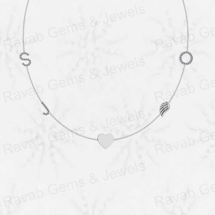 High Quality 925 Sterling Silver Leaf Heart Circle Initial Letter Gold Vermeil Personalized Charm Pendants Necklace Fine Jewelry