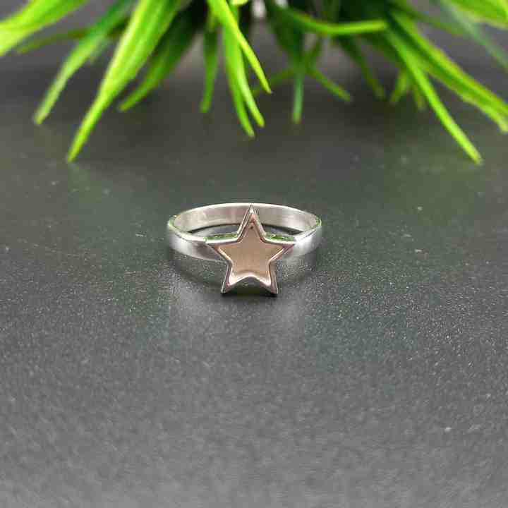 Solid 925 Sterling Silver Star Shape 7mm Bezel Setting Semi-Mount Blank Setting Ring Good For Resin & Ashes Work DIY Jewelry