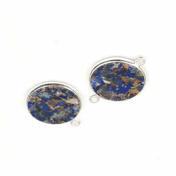 12mm Natural Lapis Lazuli Coin Pendant Gold Copper Silver DIY Jewelry Making Connector Fine Pendants Charms Earrings Bracelets
