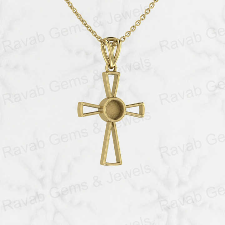 Genuine 925 Sterling Silver 24x18mm Christ Cross Semi Mounting Blank Setting Charm Pendant for Jewelry Findings & Components