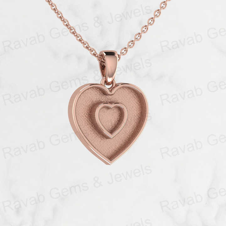 Genuine 925 Silver 14mm Double Heart Blank Semi Mount Bezel Pendant Charm for Keepsake Making DIY Jewelry Finding Components