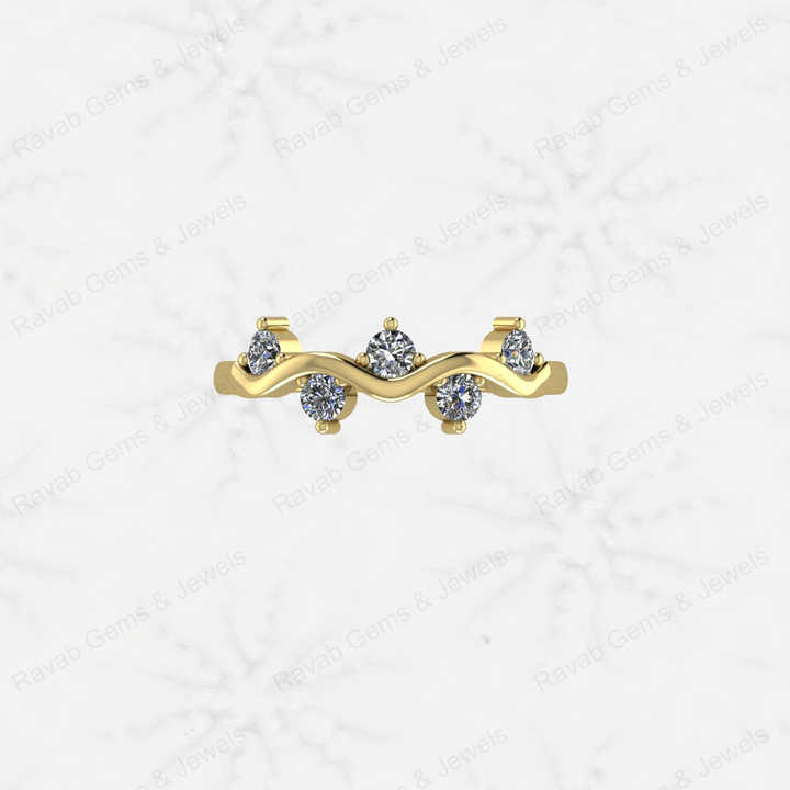 Genuine 925 Sterling Silver Eternity Band Minimalist 18K Gold Vermeil Brilliant Cut CZ Ivy Leaf Vine Ring for Women Fine Jewelry