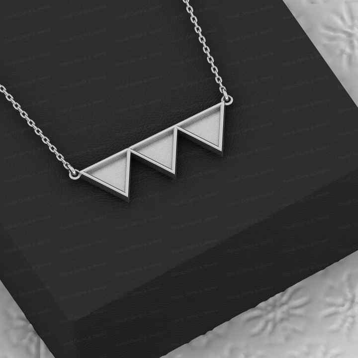 Valentine Day 925 Silver Tringle Shape Collet Cup Blank Semi Mount Charm Pendant Necklace Setting Ashes Resin Jewelry Findings