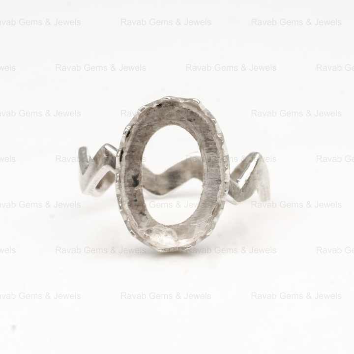 Best Selling Sterling Solid Silver 8x10mm Oval Shape Thunder Band Semi Mount Blank Bezel Set Ring Good for Gemstone and Resin