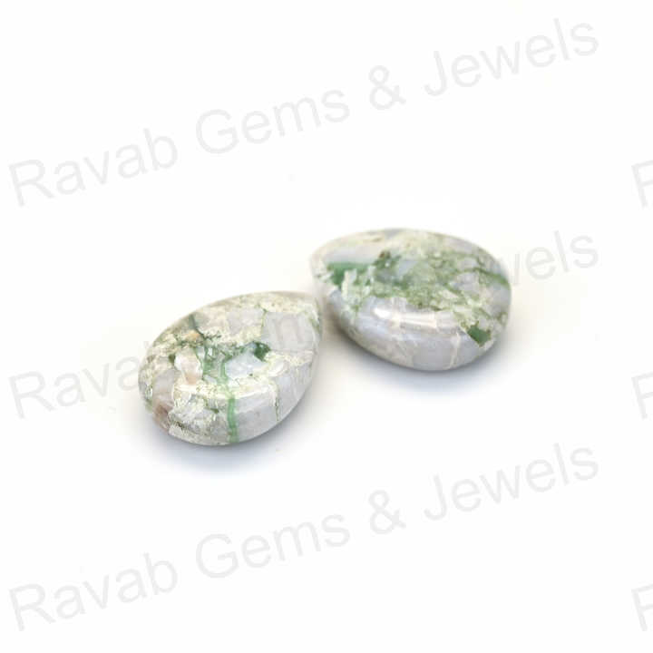 New Arrival Quality 12x16mm Natural Variscite Pear Shape Cabochon Hand Polish Gemstone for Making 14k Gold Handmade Jewelry
